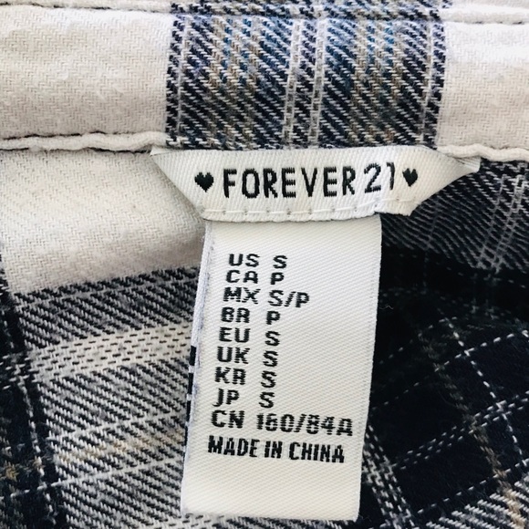 Forever21 long sleeve plaid dress pockets - Picture 3 of 3